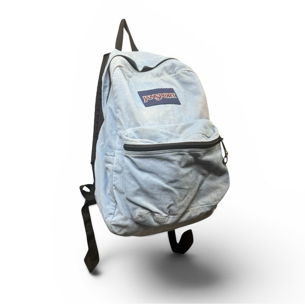 JanSport Corduroy Backpack Light Blue Book Bag School Laptop Y2K Vintage Bag